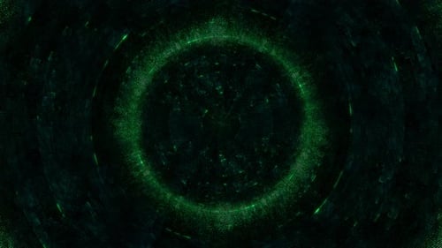 Fond de tableau de bord HUD abstrait en cercle vert et noir VJ Loop