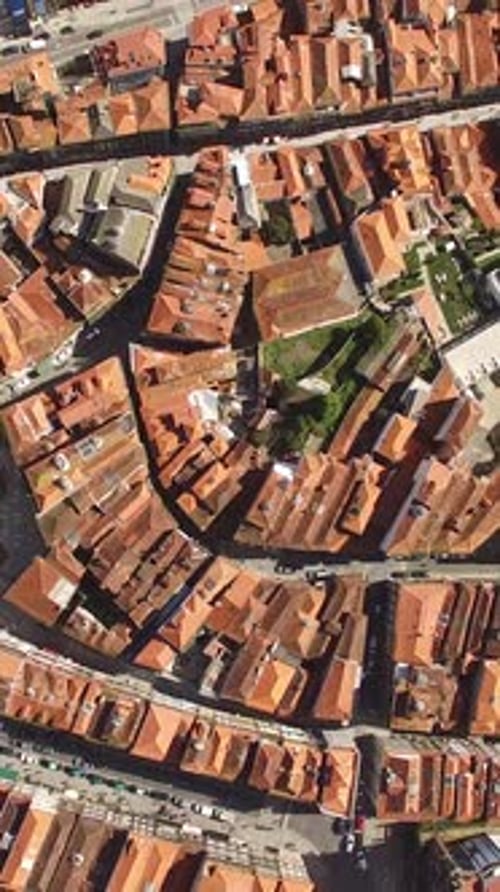 Vertical Video Porto Rooftop Aerial View