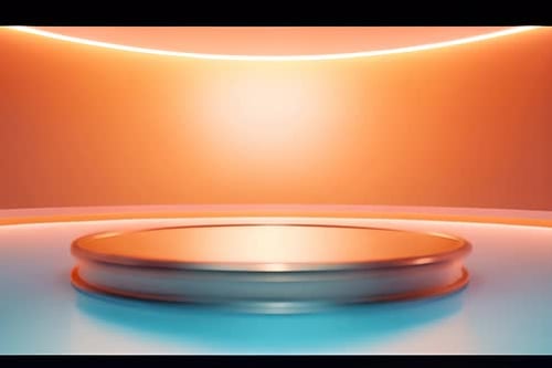 podium Futuristic showcase with platform for product displaying. Empty modern stage display