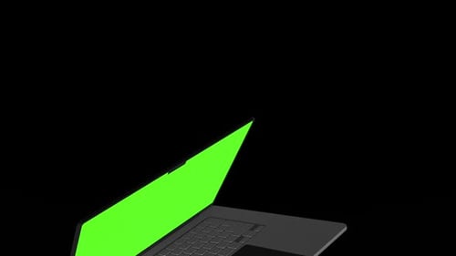 Opening Laptop mock up animation 3D Render