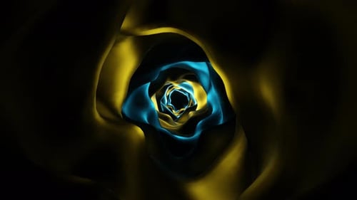 Abstract glowing wormhole tunnel.