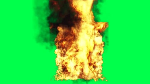 Burning room front view with transparent background