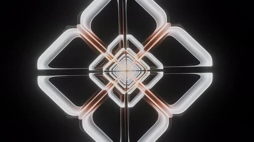 Futuristic Glowing Geometric Tunnel Loop Animation