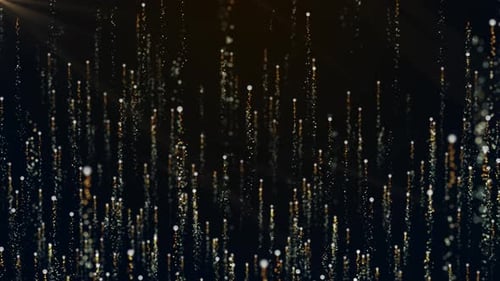 4K - Vertically Moving Particles - loop - yellow