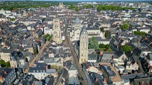 Aerial View of Beautiful European City in Daytime
