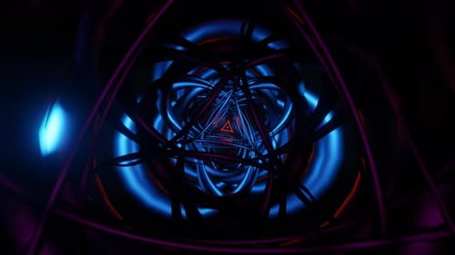 Vibrant Sci-Fi Neon Tunnel Seamless Loop Background