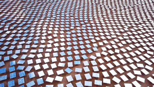 Solar power plant mirrors that focus sun rays upon a collector producing renewable energy