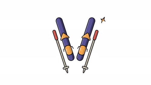 ski board icon animation motion graphic illustration symbol design video