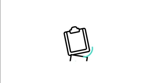 Animated Flat Design Clipboard Checklist Icon Reveal