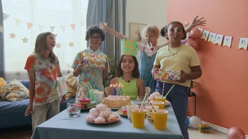 Children Celebrate at a Fun Birthday Party
