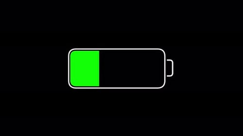 Stylized Battery Charging with Green Fill Animation