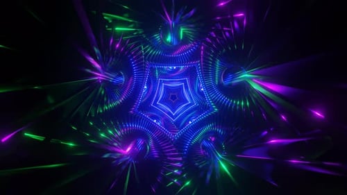 Multicolor Strobe Futuristic Psychedelic Hypnotic VJ Seamless Loop Background