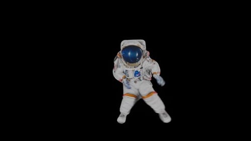 Dancing Astronaut in Spacesuit Fun Alpha Animation