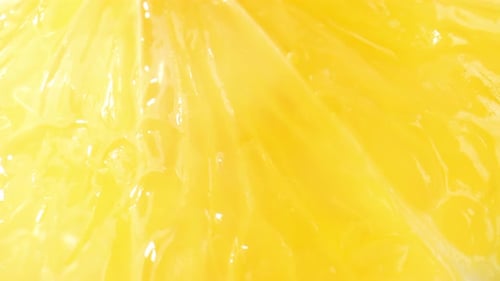 Beautiful half lemon in macro video. 4K
