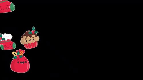 4k christmas boots transition with alpha channel