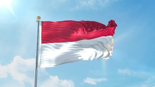Realistische Flagge von Monaco