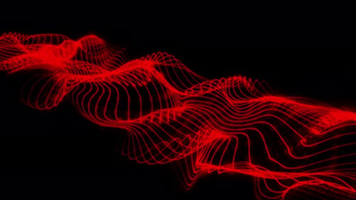 Red Particles Wave Flow Loop