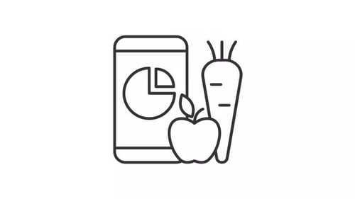 Online nutrition tracker line animation