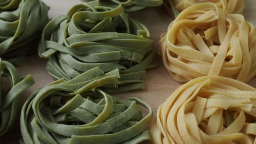 Fresh Tagliatelle Pasta Nests Dolly Shot