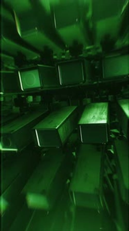 Abstract Green Digital Cubes Futuristic Motion Background