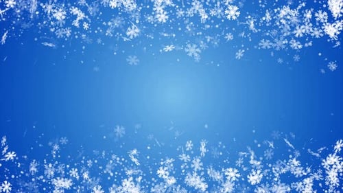 Blue Christmas Snowfall Background Loop V7