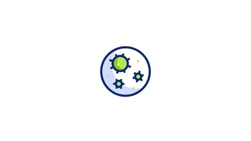 Animated Microorganism Flat Design Icon