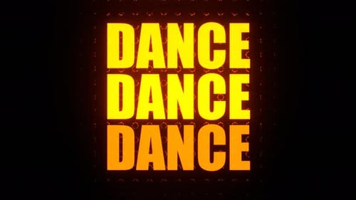 Orange Dance Text On Blinking Led Panel Background Vj Loop In 4K