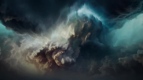 Epic Thundercloud Formation with Glowing Center Cinematic Shot