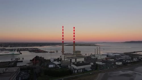 Poolbeg Chimney 4K Cinematic Drone Footage Jan 2025 - Co.Dublin - Ireland 02