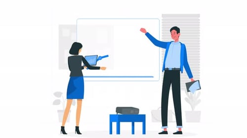 The Business Team Looks At The Analytics 4K