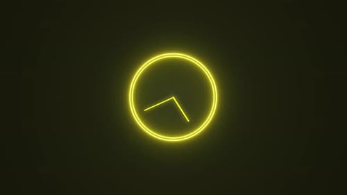 abstrakte Uhranimation, 12-Stunden-Uhranimation, isolierte Animation mit Countdown-Uhr