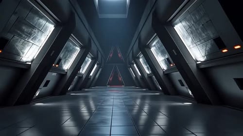 Futuristic corridor with sleek design