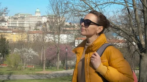 Woman Enjoy Top of Budapest