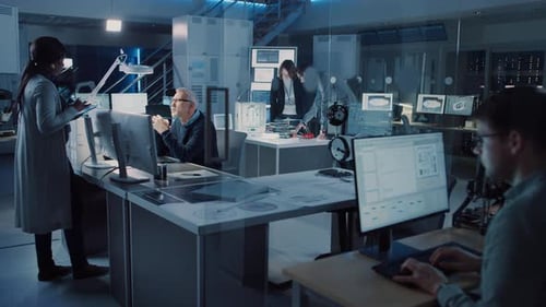 Team of Engineers Working in Modern Office