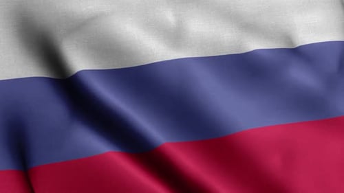 Realistic Waving Russian Flag Loop Background