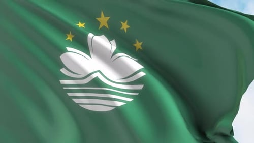 Realistic Animated Macau Flag Waving