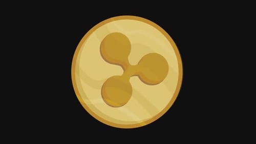 Animated Ripple Cryptocurrency Coin 3D Rotation
