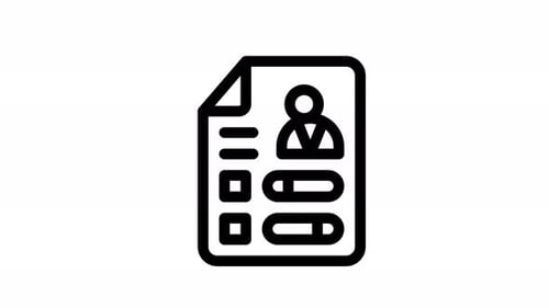 Animated Profile Document Icon with Toggles and Checkboxes