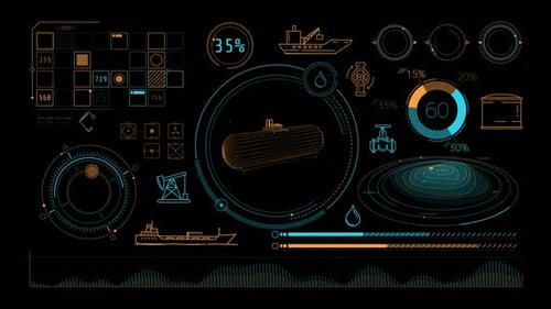Infographic Animation On Alpha Channel About Oil Storage And Transportation 4K