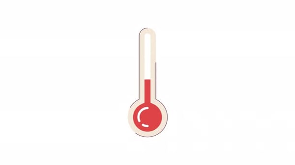 Flat Design Thermometer Animation for Temperature Measurement, Elements ...