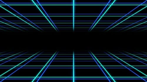 Retro Futuristic Neon Grid Perspective Loop