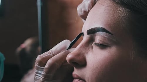 Eyebrow Tinting Treatment in Close Up Detail