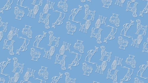 Minimalist Animated Animals Seamless Pattern Loop Background