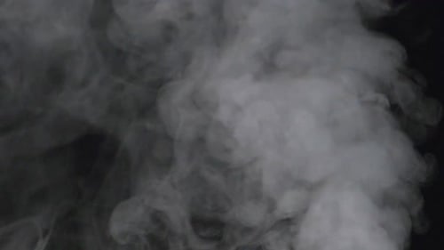 Ethereal White Smoke Swirling on Black Background