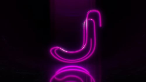 Animation de boucle colorée en forme de lettre J au néon.