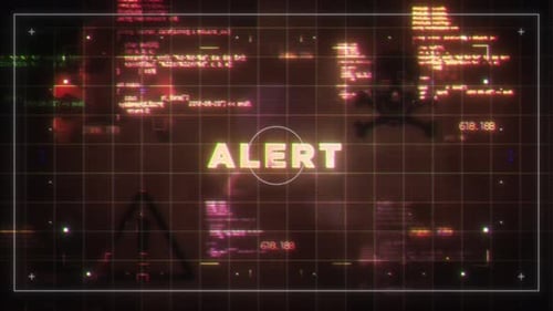 Cyber Security Alert Title with Glitch Effect