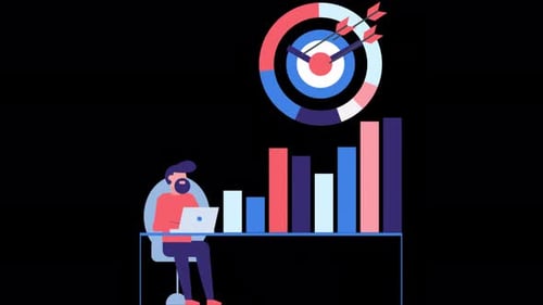 Successful Businessman Working On Laptop 4K Alpha Channel