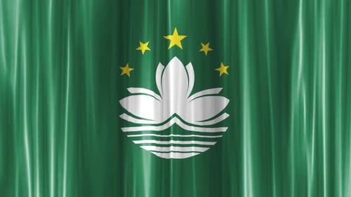 Macau Flag Curtain Wave