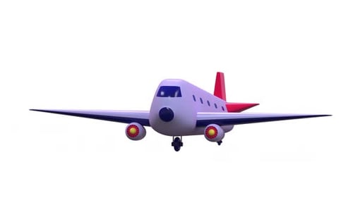 Stylized 3D Airplane Flying Loop Animation