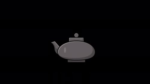 Animated Teapot Icon Steaming Liquid Animation